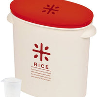 【PEARL METAL】 日本日用品品牌 日本製 RICE米袋中庫存5kg用（红色） HB-2167