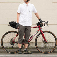 【rin project】 單車服 鈕扣襯衫 汗漬 減少處理 吸汗 速乾 後袋 日本製造 WHITE
