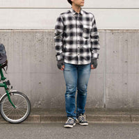 【rin project】 單車服 棉質法蘭絨面料 三開口袋 後口袋 日本製造 BLACK×WHITE
