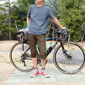 【rin project】 單車服 彈力騎行短褲 短款 休閒 口袋 日本製造 KHAKI