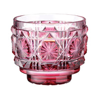 【日本工藝堂】 薩摩切子 日式杯 玻璃杯 清酒杯 紅色 SK-SA-1