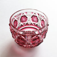 【日本工藝堂】 薩摩切子 日式杯 玻璃杯 清酒杯 紅色 SK-SA-1