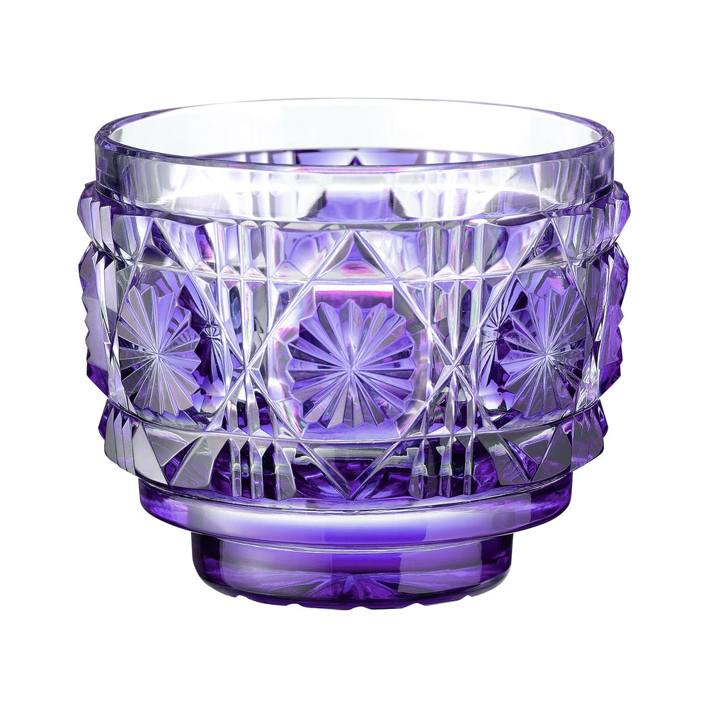 【日本工藝堂】 薩摩切子 日式杯 玻璃杯 清酒杯 紫色 SK-SA-2
