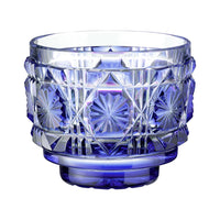 【日本工藝堂】 薩摩切子 日式杯 玻璃杯 清酒杯 藍色 SK-SA-6