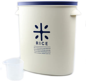 【PEARL METAL】 日本日用品品牌 日本製 RICE米袋中庫存5kg用（藏蓝色） HB-2166