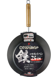 【PEARL METAL】 日本日用品品牌 日本製 輕薄不易生銹的鐵平底鍋26cm HB-4287