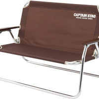 【CAPTAIN STAG】 日本戸外品牌 EXGEAR 鋁背靠長椅（棕色） UC-1533