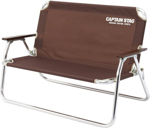 【CAPTAIN STAG】 日本戸外品牌 EXGEAR 鋁背靠長椅（棕色） UC-1533