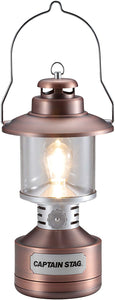【CAPTAIN STAG】 日本戸外品牌 雙燈LED燈籠<帶彩色玻璃樣式表>（古董） UK-4057