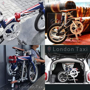【LondonTaxi】 日本單車品牌 14寸鋁合金超輕折叠單車 藍色