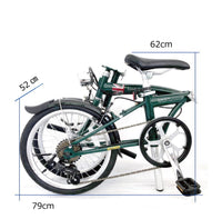 【LondonTaxi】 日本單車品牌 16寸高碳鋼折叠單車 車架與英國小布車同款 綠色
