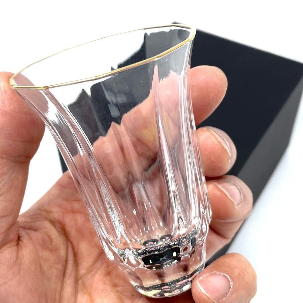 【日本工藝堂】 玻璃杯 圓點黑漆器