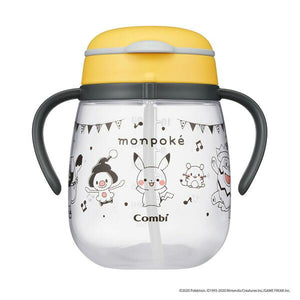 【monpoke】 【Combi】 日本角色品牌 防漏吸管學飲杯 340ml 6個月以上開始