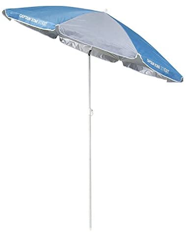 【CAPTAIN STAG】 日本戸外品牌 季節防UV遮陽傘180cm（藍色×銀色） M-1566