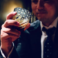 【日本工藝堂】 江戶切子 日式杯 玻璃杯 洋酒杯 酒杯 威士忌杯 啤酒杯  「Sazanami」 藍色 山田硝子 EK-YD-1

