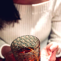 【日本工藝堂】 江戶切子 日式杯 玻璃杯 洋酒杯 酒杯 威士忌杯 啤酒杯  「Sazanami」 綠色 山田硝子 EK-YD-2