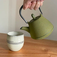 【日本工藝堂】 南部鉄器 茶壺 圓頂型 （富士型） 0.4L  緑色