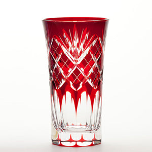 【日本工藝堂】 江戶切子 日式杯 玻璃杯 洋酒杯 酒杯 威士忌杯 啤酒杯 紅色 Mitsuwa Glass TT-MT-11