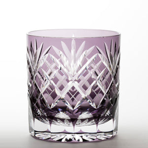【日本工藝堂】 江戶切子 日式杯 玻璃杯 洋酒杯 酒杯 威士忌杯 啤酒杯 紫色 Mitsuwa Glass TT-MT-9