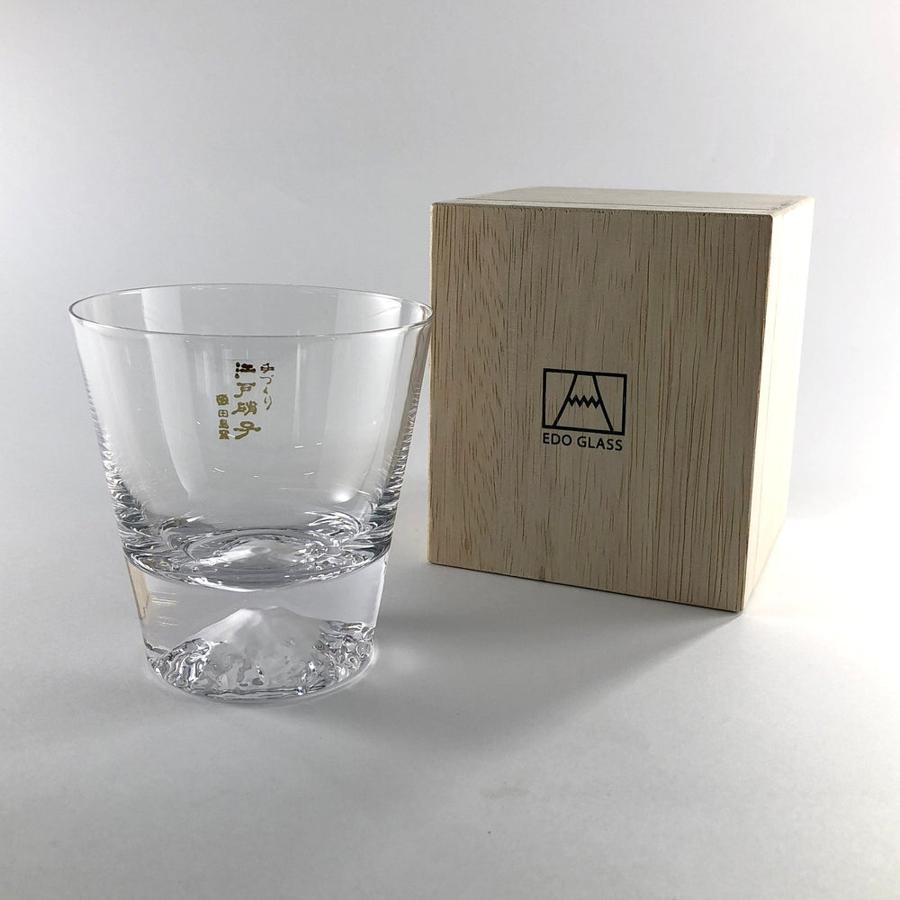 【日本工藝堂】 江戶玻璃杯 洋酒杯 酒杯 威士忌杯 富士山岩琉璃