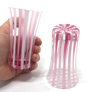 【日本工藝堂】 津輕 日式杯 玻璃杯 洋酒杯 酒杯 威士忌杯 啤酒杯  一對套裝 粉紅色 小 TV-HO-10