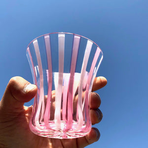 【日本工藝堂】 津輕 日式杯 玻璃杯 洋酒杯 酒杯 威士忌杯 啤酒杯  一對套裝 粉紅色 TV-HO-9